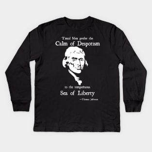 Thomas Jefferson Sea of Liberty Kids Long Sleeve T-Shirt